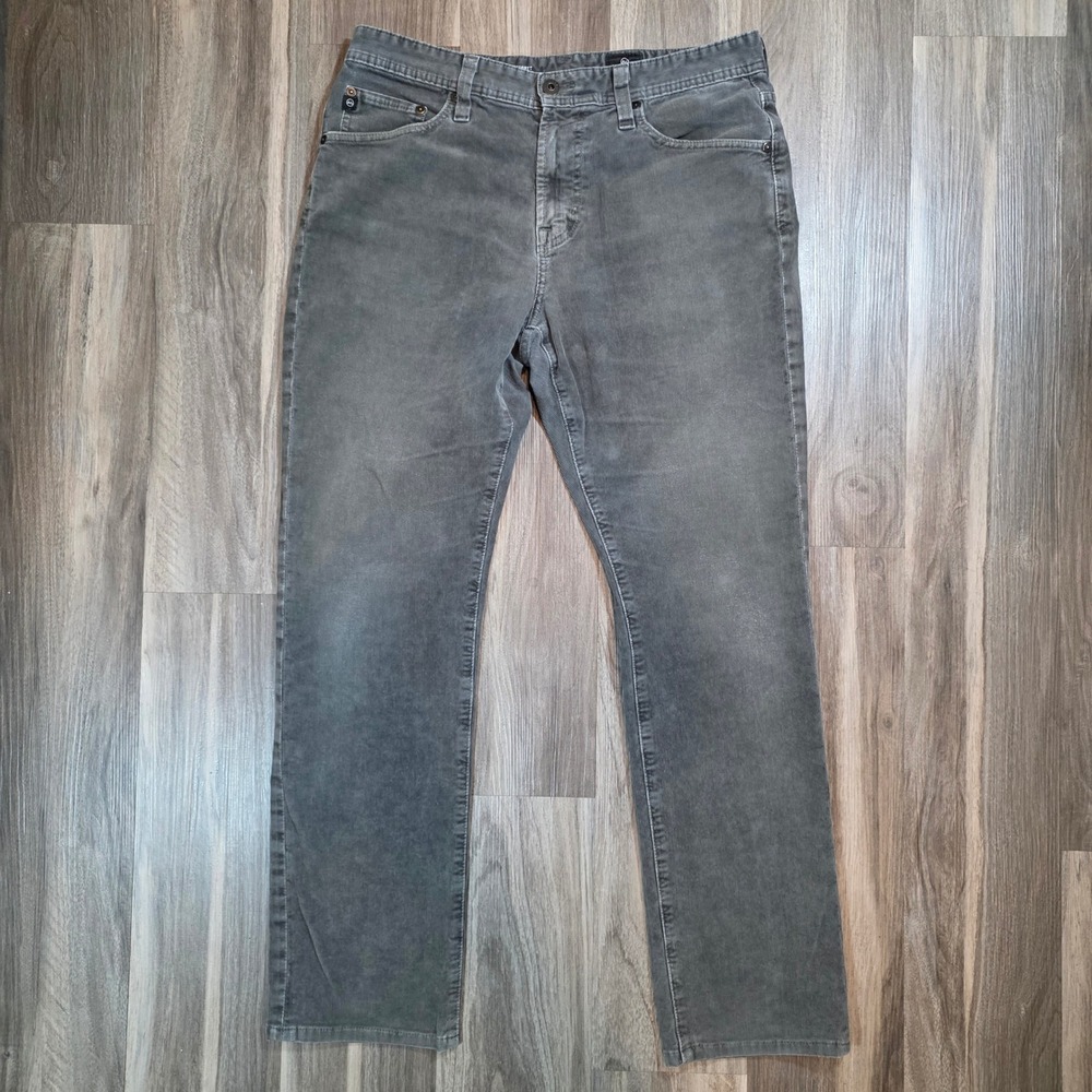AG Adriano Goldschmied The Everett Slim Straight Corduroy Pants Grey 32x34